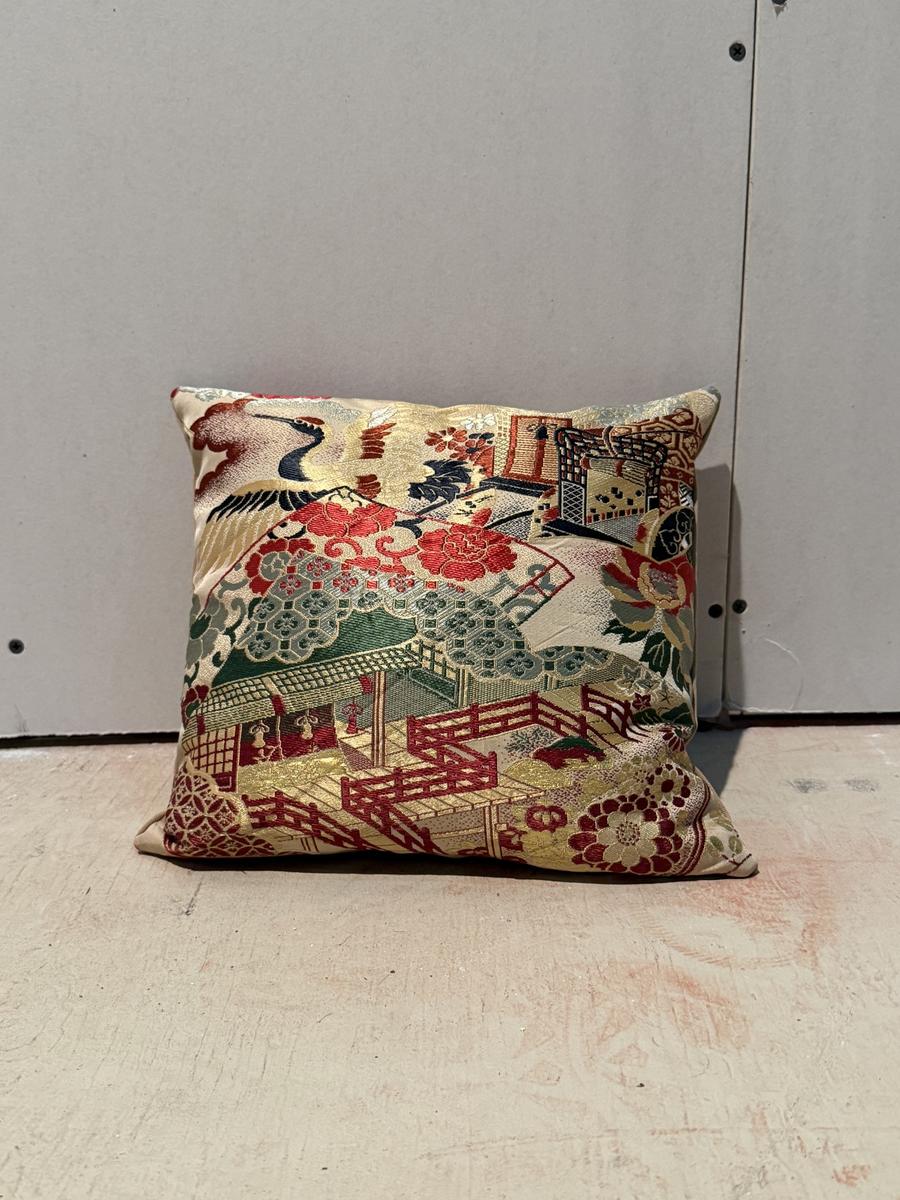 Handmade Kimono Pillow, Hinoki-stuffed